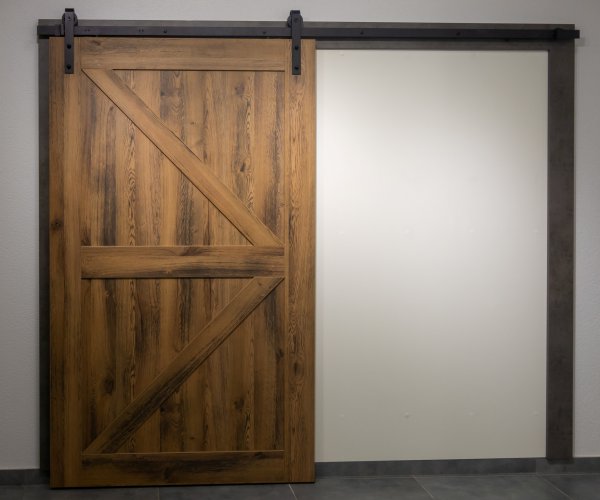 Wide black sliding door