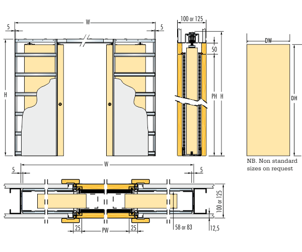 pocket door dimensions